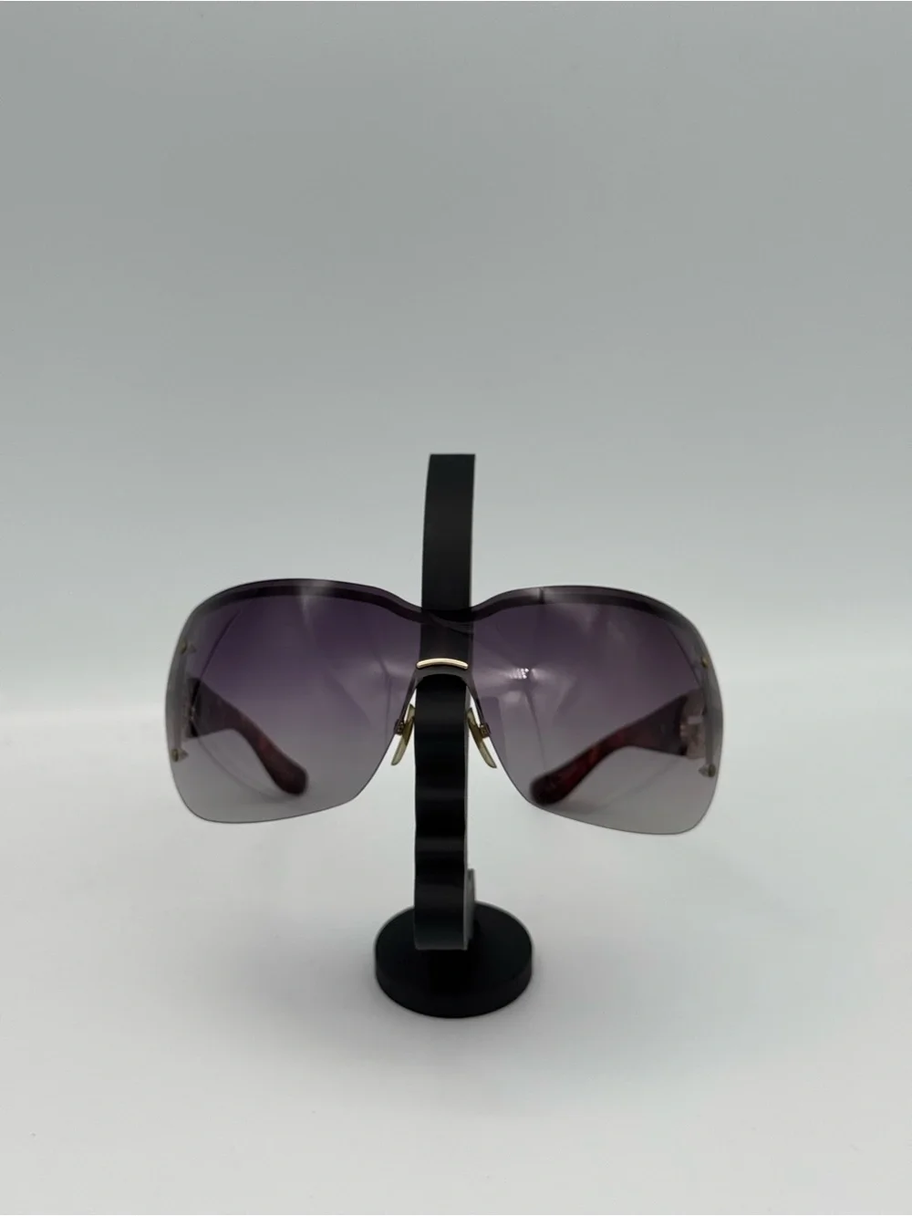 Gucci GG2797/S Shield Sunglasses Brown Gradient Oversized Rimless GG Logo Italy